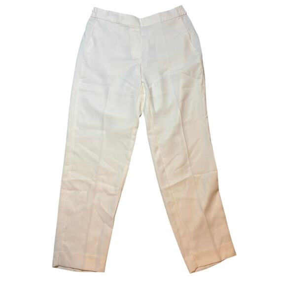 J.Crew Jamie White Cropped Tapered Pants Elastic Waist Size 8 NWT - Picture 4 of 7